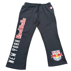 New York Red Bulls Men Pants XL Black MLS Sweatpants Fleece Team Logo 28" Inseam